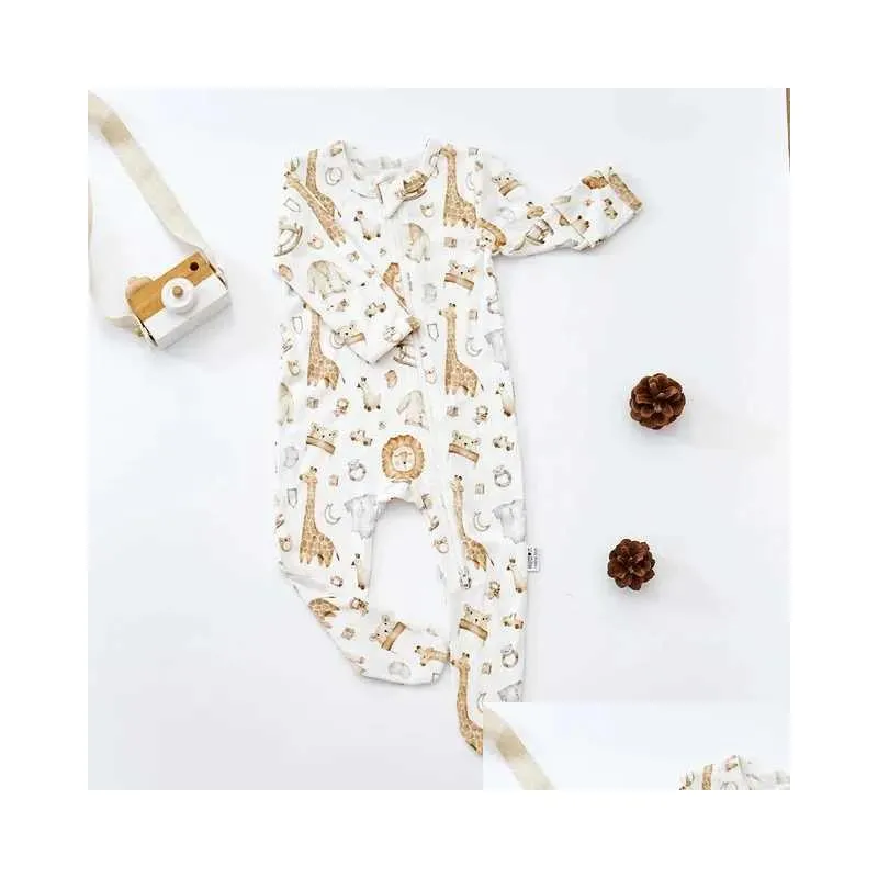 jumpsuits elinfant coverall bamboo cotton baby pajamas long design infant baby foot romper jumpsuitl231101