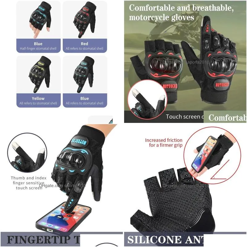 Motorcycle Gloves Mampsee Motorcycle Gloves Both Male And Female Finger Antiffall Waterproof Wind Resistant Season Touch Sn For Drop D Dhkyt