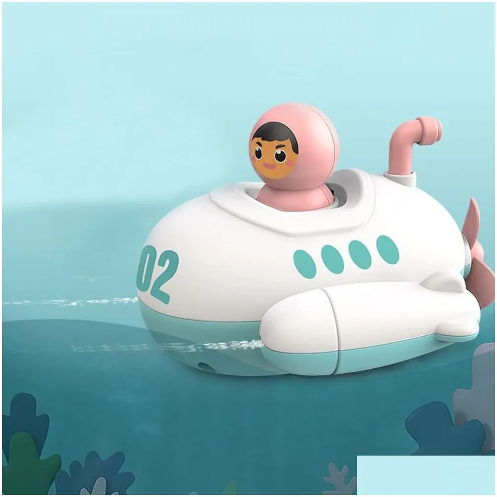 Bath Toys Baby Bath Toys Submarine Wind Up Toy Clockwork Ship Boat Kids Water Toys Swimming Pool Beach Game Toddler Boy Toys Children Gift