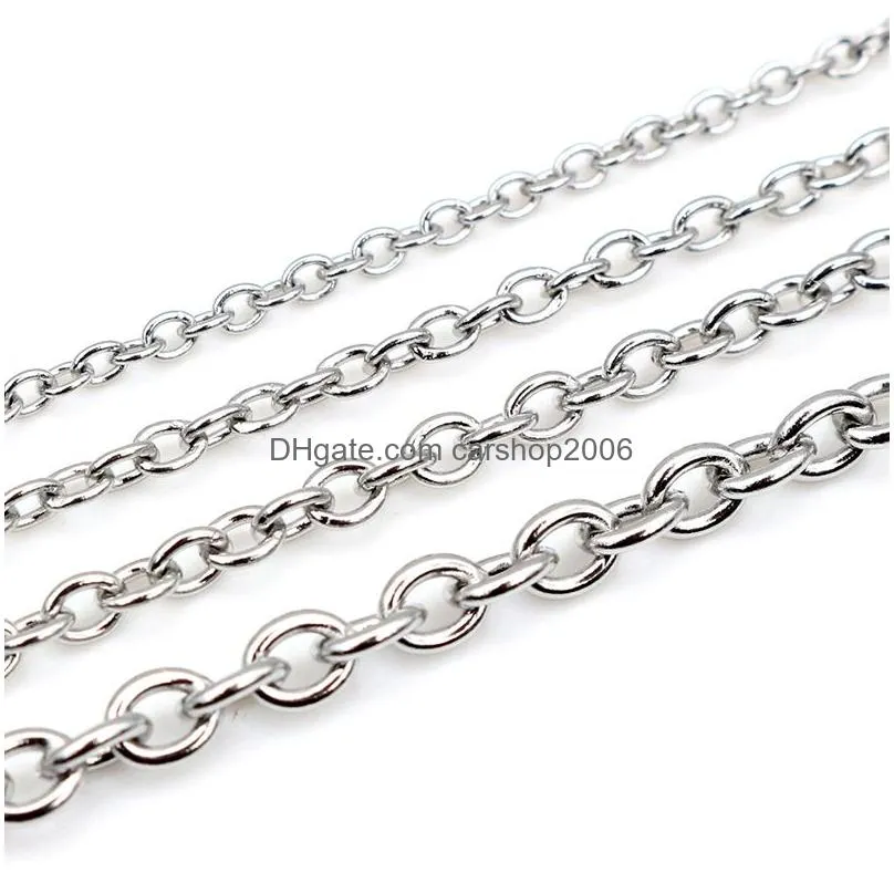5 meters/lot never fade stainless steel cross necklace chains bulk for diy jewelry findings making materials handmade supplies