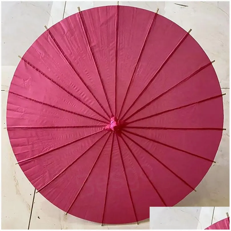 60cm solid color dance paper umbrella painting chinese paper parasol wedding party decoration favors classical umbrellas bh8545 tqq