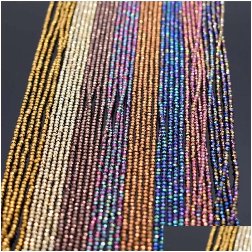 26 color 1x2mm 220pcs Crystal Glass Beads Faceted Glass Rondel Charm Spacer Beads For Jewelry Making DIY Findings Wholesale