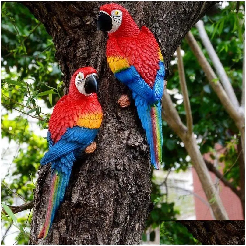 Christmas Decorations Christmas Decorations Promotion Resin Parrot Statue Wall Mounted Diy Outdoor Garden Tree Decoration Animal Scptu Dhoal