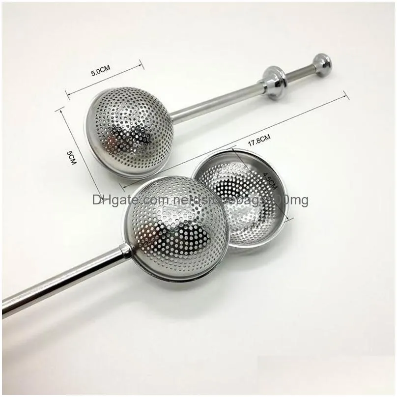 Sweepers & Accessories Stainless Steel Tea Strainer Telescopic Push Infuser Ball Loose Leaf Herbal Filter Home Kitchen Bar Drinkware T Dhnnd