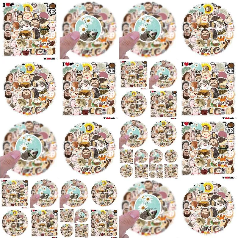 Other Decorative Stickers 60Pcs Cute Hedgehog Stickers Iti For Diy Lage Laptop Motorcycle Sticker Drop Delivery Home Garden Home Decor Dhh5M