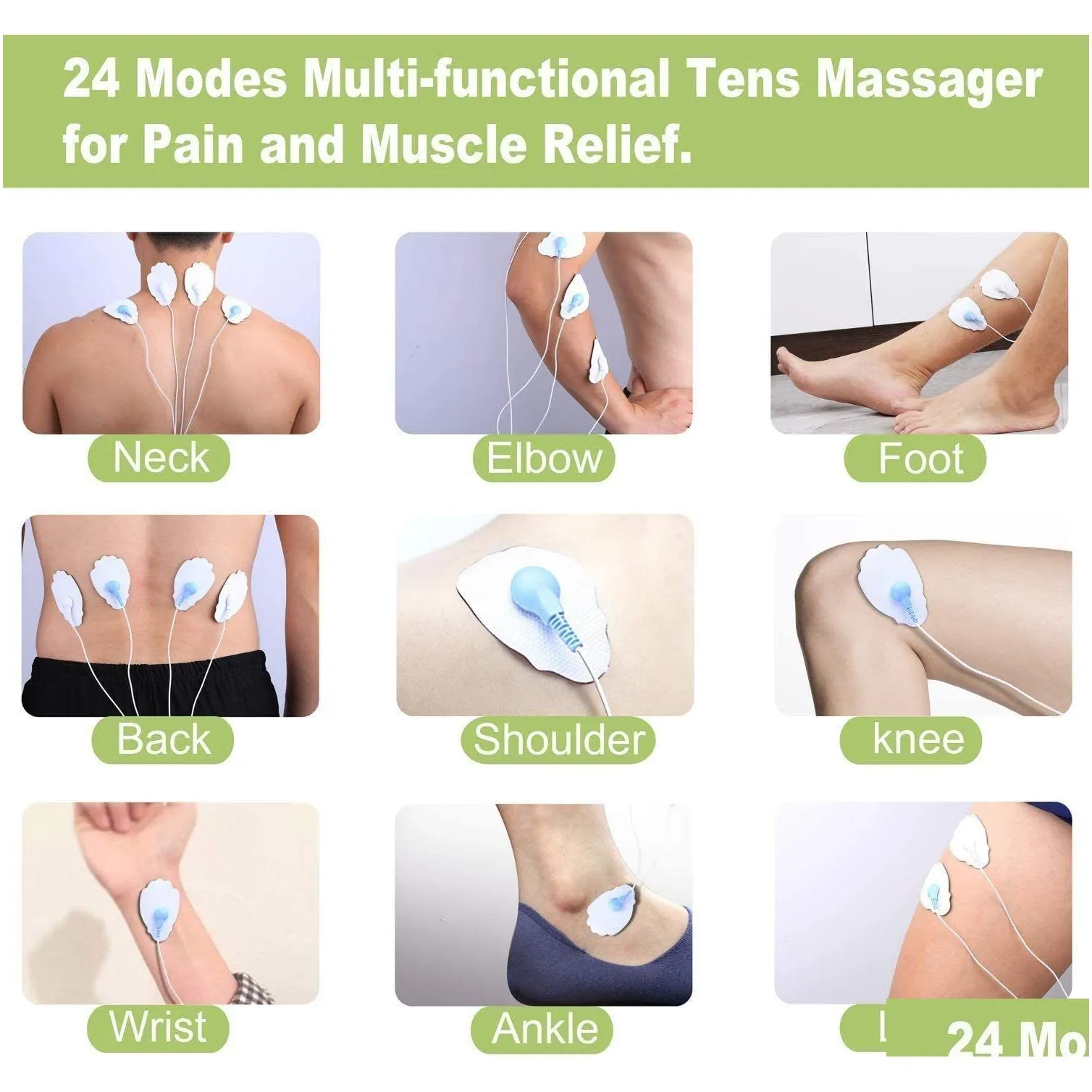 Portable Slim Equipment Portable Slim Equipment Tens Unit 24 Modes 20 Intensity Electric Stimation Masr Muscle Ems Therapy Pain Relief Dhyqm