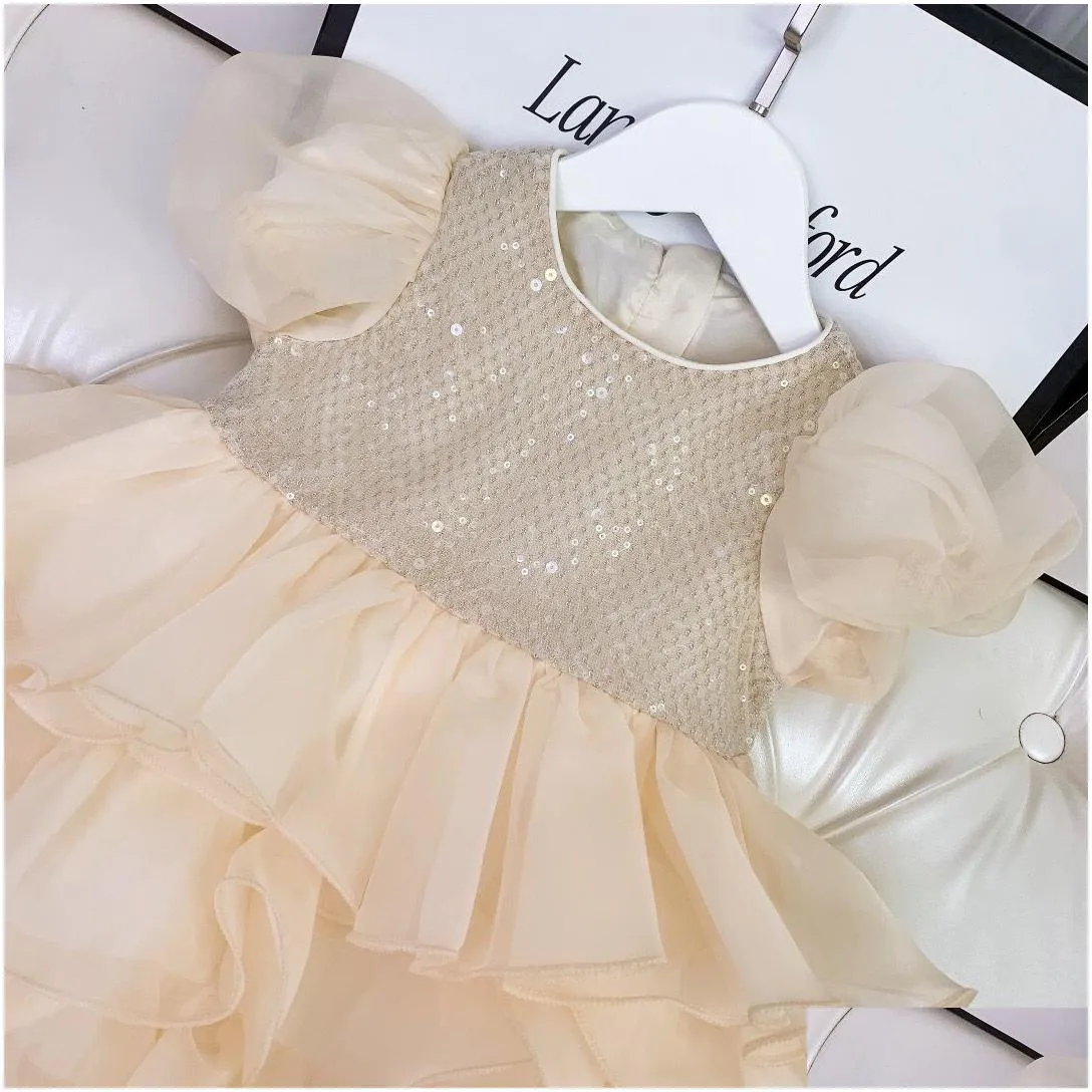 Girl`S Dresses Cute Baby Girls Dresses Tutu Summer Kids Dress For Lace Princess Party Childrens Wedding Clothing Drop Delivery Baby, K Dhtnw