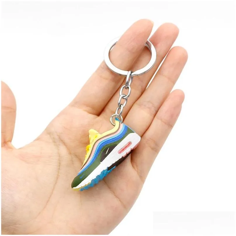 Keychains & Lanyards Fashion Brand Basketball Shoes Keychains Trendy 37 Styles Pvc Sport Shoe Key Chain Cute Mini Keychain Classic Acc Dh5Ze