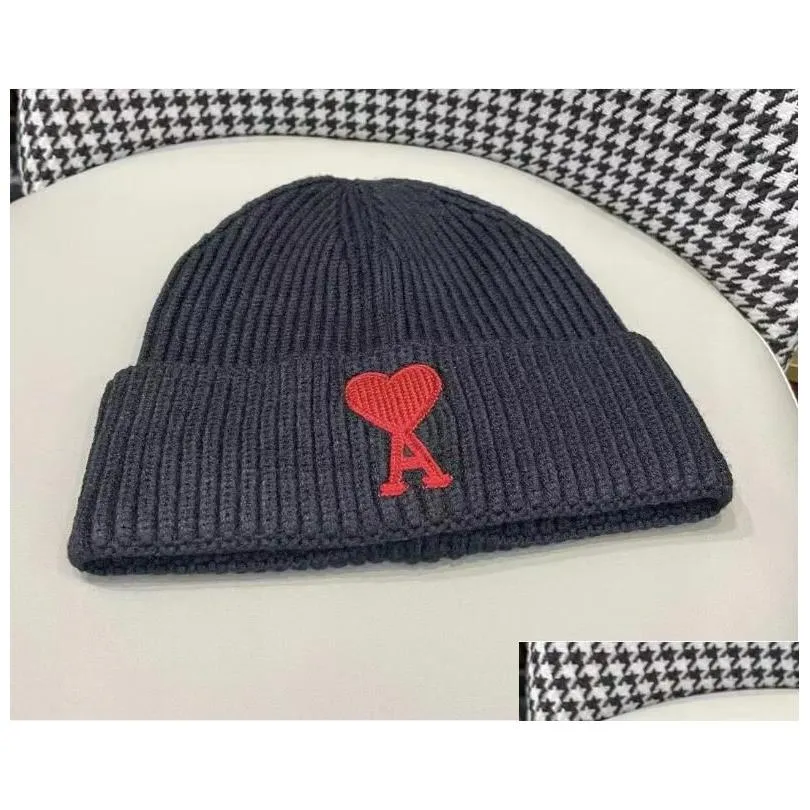 knit hat love a embroidery woman designer beanie cap flanged woolen hat warm couples ski cold hat