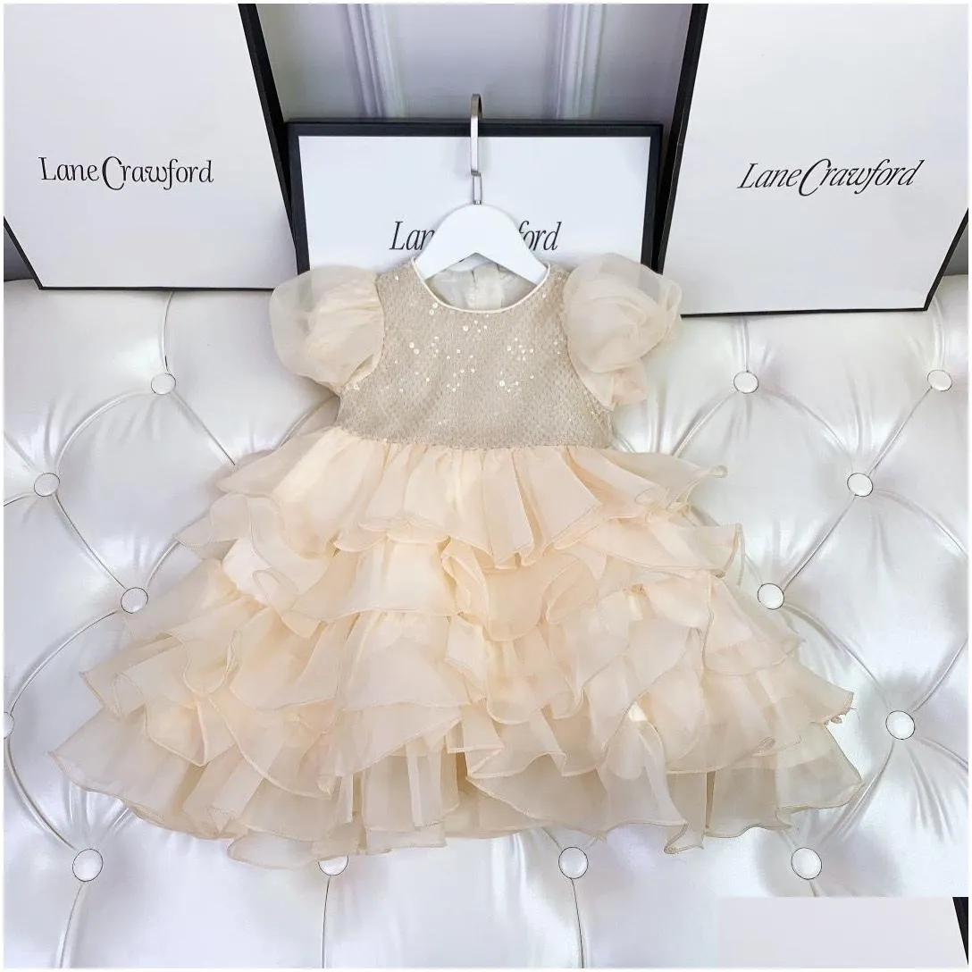 Girl`S Dresses Cute Baby Girls Dresses Tutu Summer Kids Dress For Lace Princess Party Childrens Wedding Clothing Drop Delivery Baby, K Dhtnw