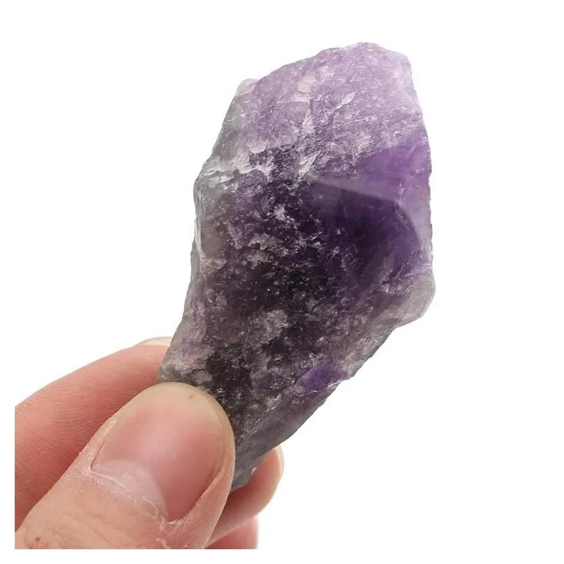 Arts And Crafts Holiday Gift 100G Natural Rough Irregar Purple Amethyst Quartz Crystal Rock Specimen Healing Stones For Diy Materials Dhxbs