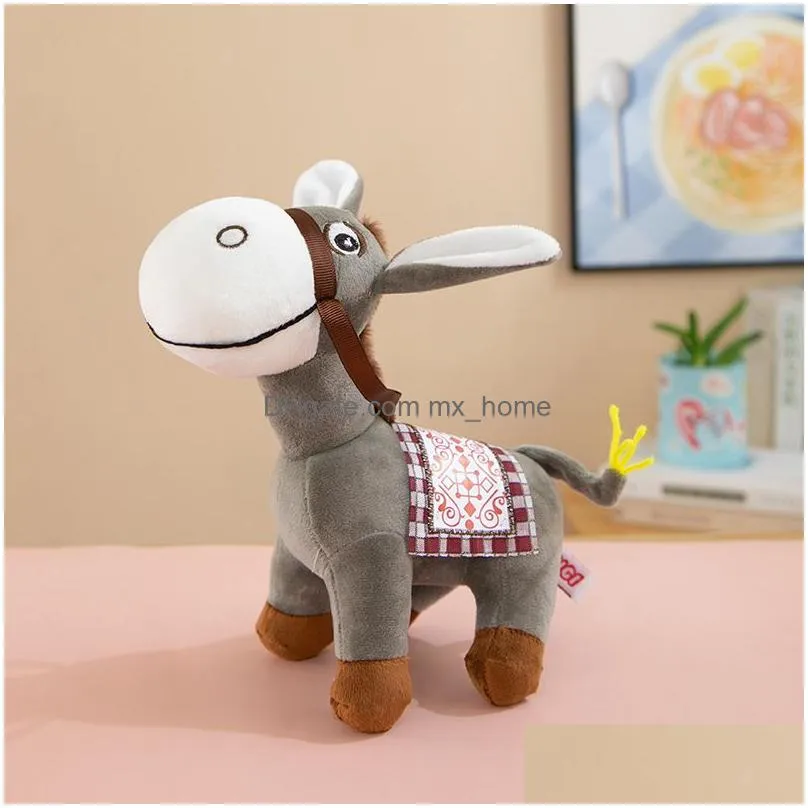 anime stuffed plush animals toy cute donkey doll childrens playmate home decoration boys girls birthday childrens day christmas 2 style 25cm