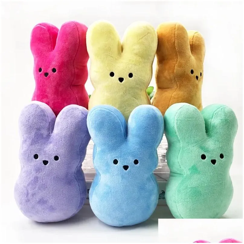 wholesale sublimation easter bunny peeps party supplies peeps plush bunny rabbit dolls simulation stuffed animal for kids gift soft