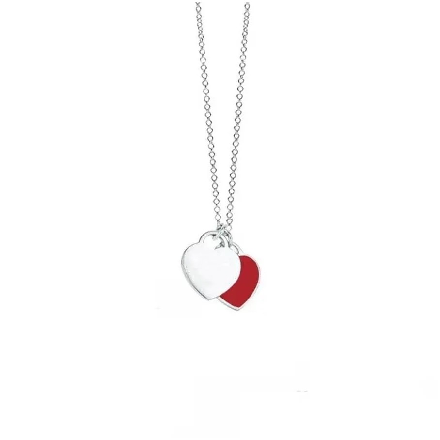 Pendant Necklaces Fashion Jewelry Luxury Heart Pendant Necklaces Designers Beaded Strands Pink Red Be Bracelet For Women Anniversary S Dh62X