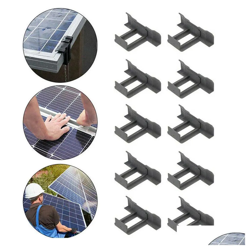 Gift Wrap 10Pcs Roof Solar Panel Frame Mud Removal Cleaning Clip Water Drain Diversion Remove Stagnant 30/35/40Mm Drop Delivery Home G Dhbv3