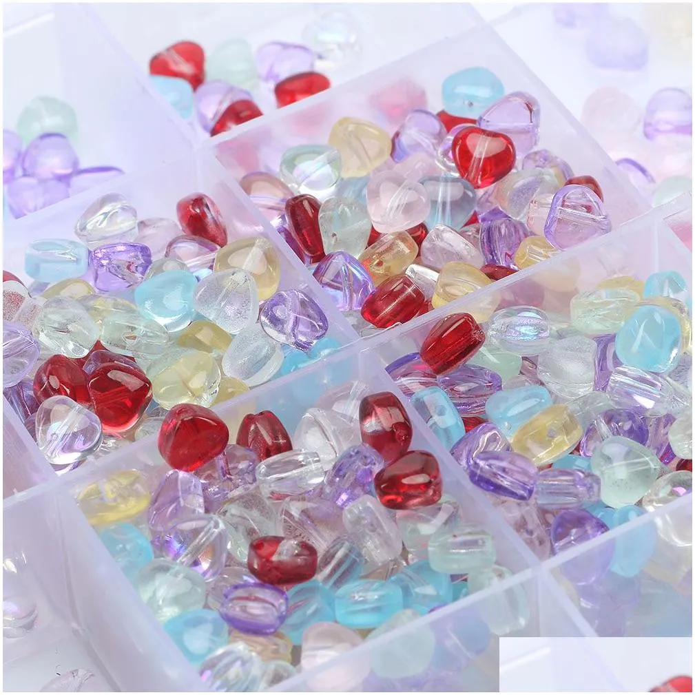 6x6mm Red Czech Lampwork Crystal Glass Beads Loose Heart Spacer For Jewelry Making Diy Needlework Bracelet Necklace Accessories