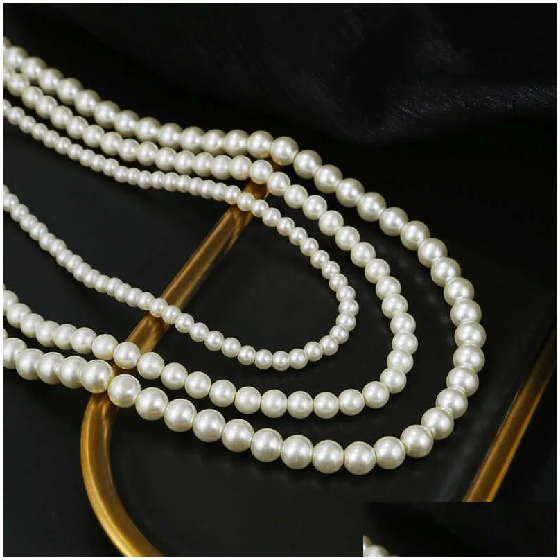 pendant necklaces pearl necklace men simple handmade strand bead necklace choker 2022 trendy men jewelry for women girls wedding banquet necklaces