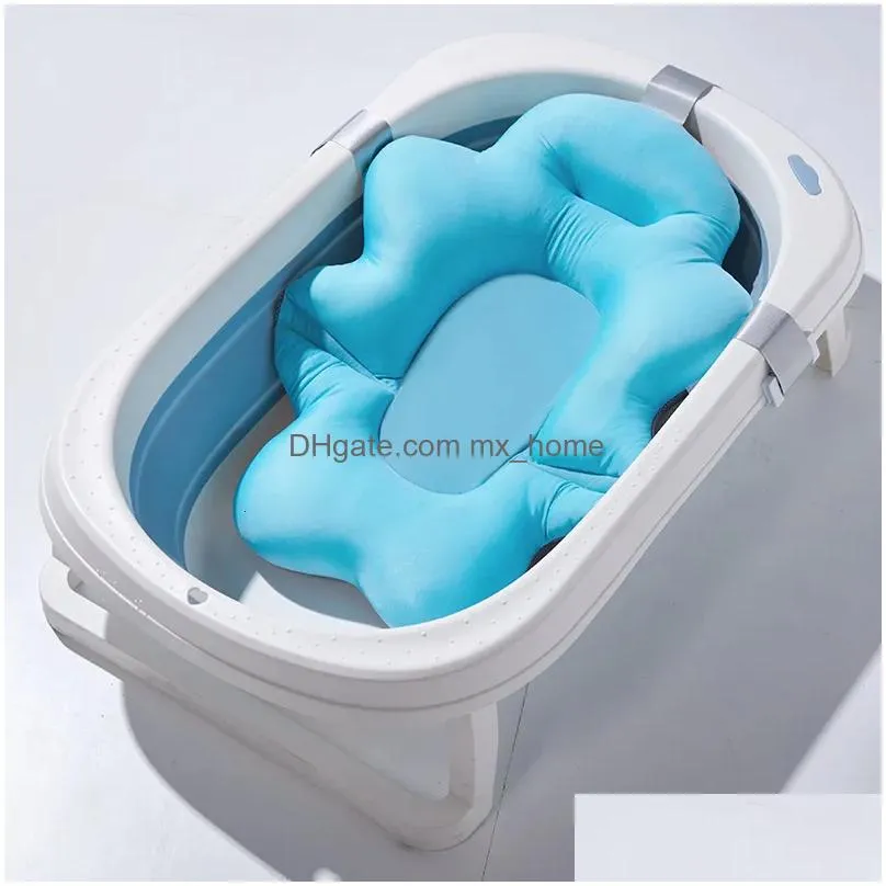 bathing tubs seats multifunctions foldable baby bath tub pads baby bath seat support mat borns bathtub anti-slip soft breathable body cushion