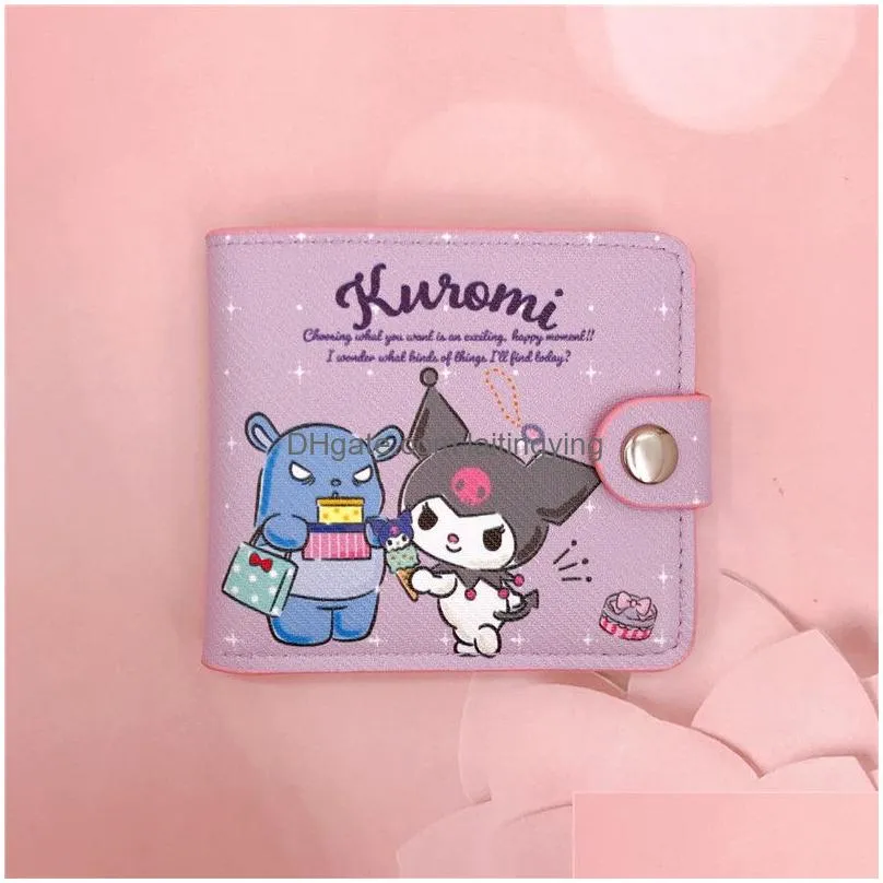  pu kurumi money pouch coin wallet card wallet leather clip with button casual short 2 fold kt pc dog kurumi ups