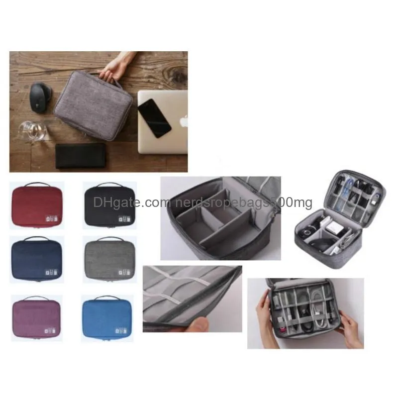 Storage Bags Travel Bag Portable Digital Usb Gadget Organizer  Wires Cosmetic Zipper Storage Pouch Kit Case Accessories Supplie Dhmza