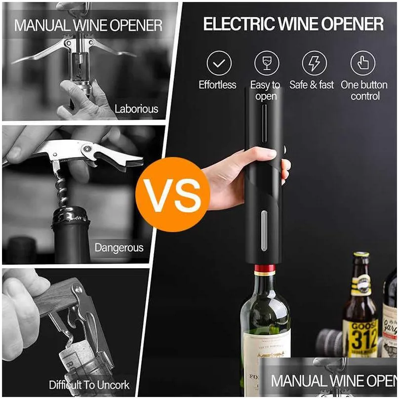 Openers New Wine Opener Four Piece Cylinder Box Packaging Kitchen Supplies Mtifunctional Gift Set Plastic Electric Drop Delivery Home Dh2Ji