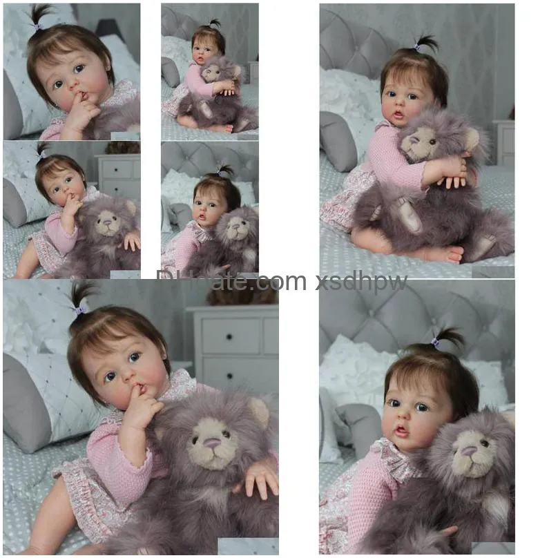 dolls bzdoll two versions 50cm60cm baby reborn 3dpaint skin with vein realistic silicone doll toy handmade princess toddler bebe
