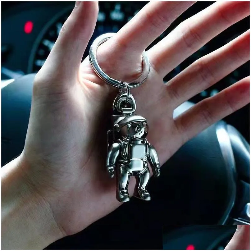 ashion New Stainless steel Spaceman Key Ring Luxury Designer keychain self defense High Quality Coin Purse Keychain Pendant