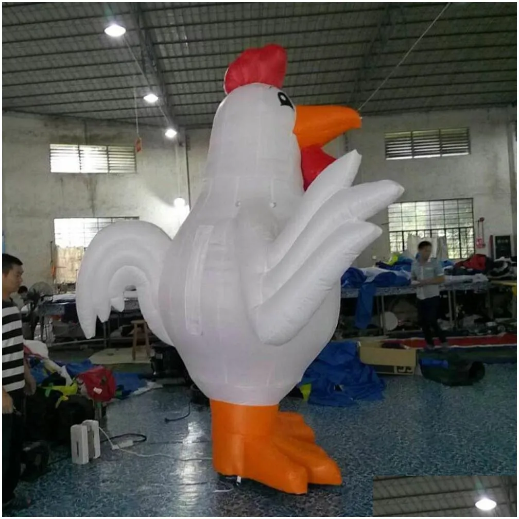 Advertising Inflatables Wholesale Customized Nt Inflatable Chicken For Fried Restaurant Advertising /Cock Rooster Animal Balloon Outdo Dhdui