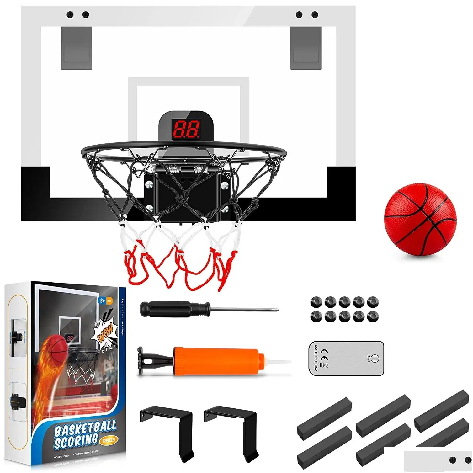 Sports Toys Sports Toys Indoor Basketball Hoop For Kids And Adts Door Room Mini Game With Electronic Scoreboard Complete Accessories D Dhdyb