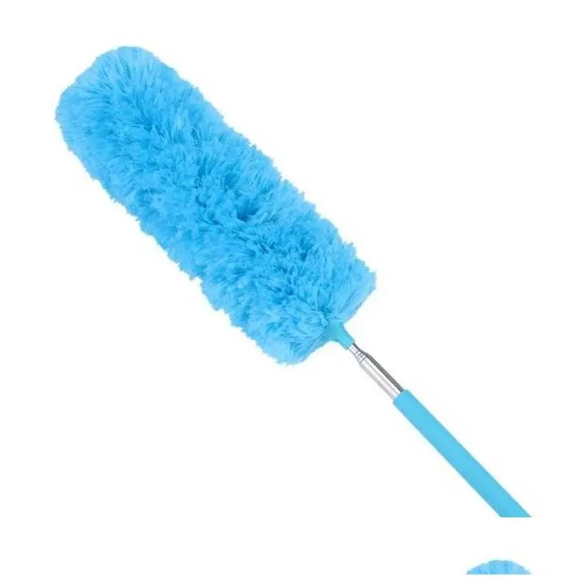 Dusters New Electrostatic Duster Retractable Bendable Stainless Steel Household Chicken Feather Dusting Drop Delivery Home Garden Hous Dhawm