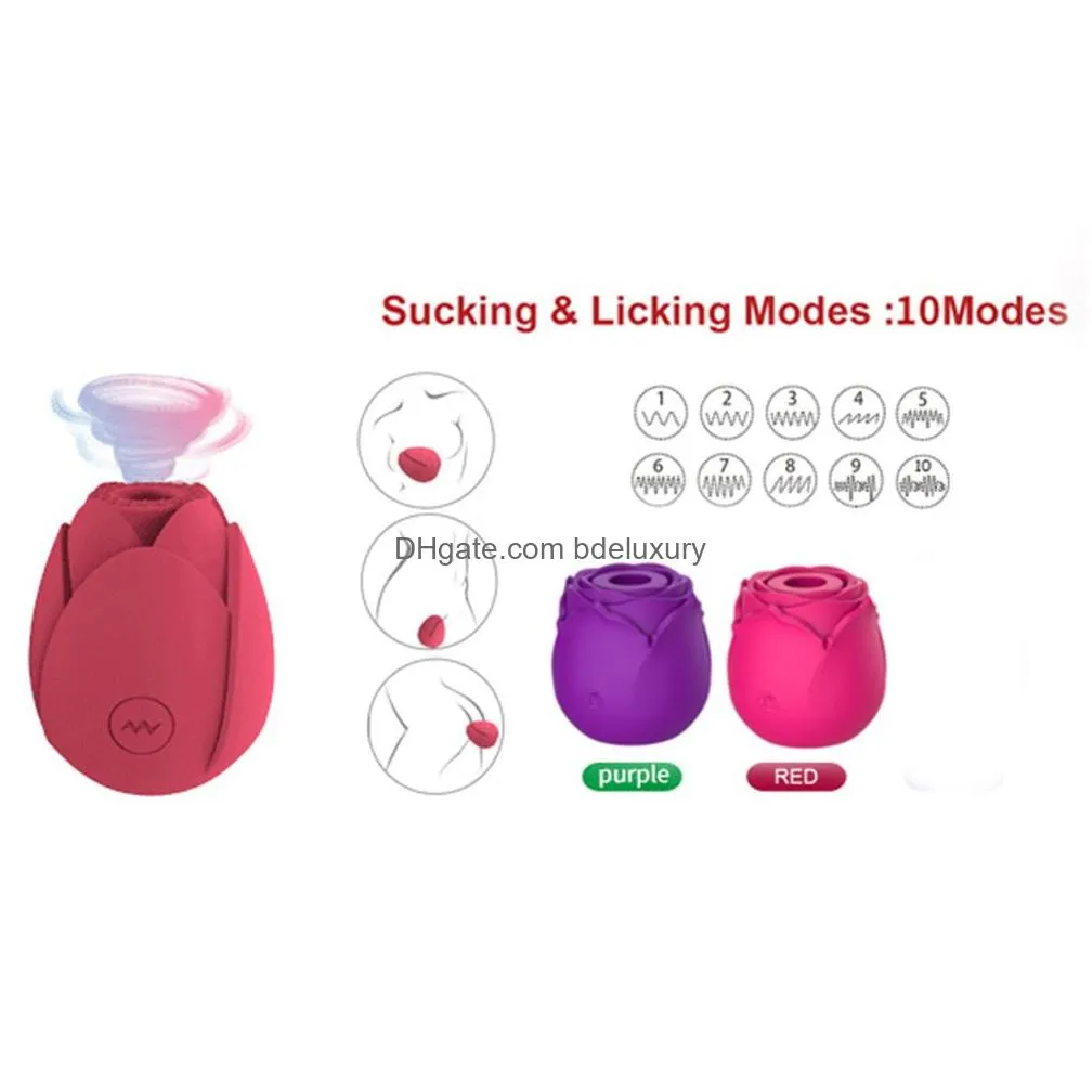 Other Fashion Accessories Fashion Accessories Rose Sucking Vibrator For Women Tongue Licking Pussy Toy Clitoris Stimator Vaginal Hine Dhqfm