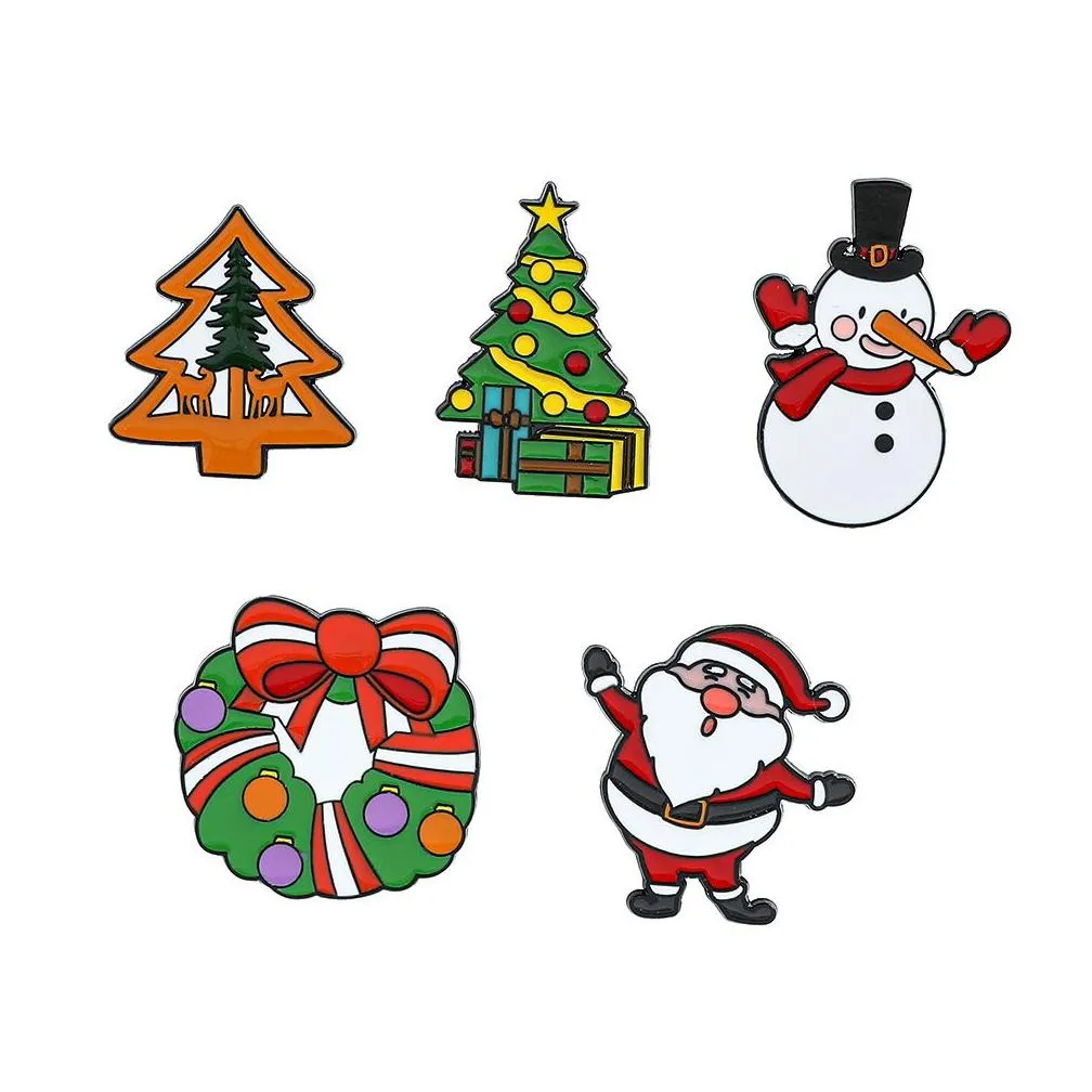 Chrsitmas Enamel Brooch Pins Set Aesthetic Cute Lapel Badges Cool Pins for Backpacks Hat Bag Collar Diy Fashion Jewelry Accessories