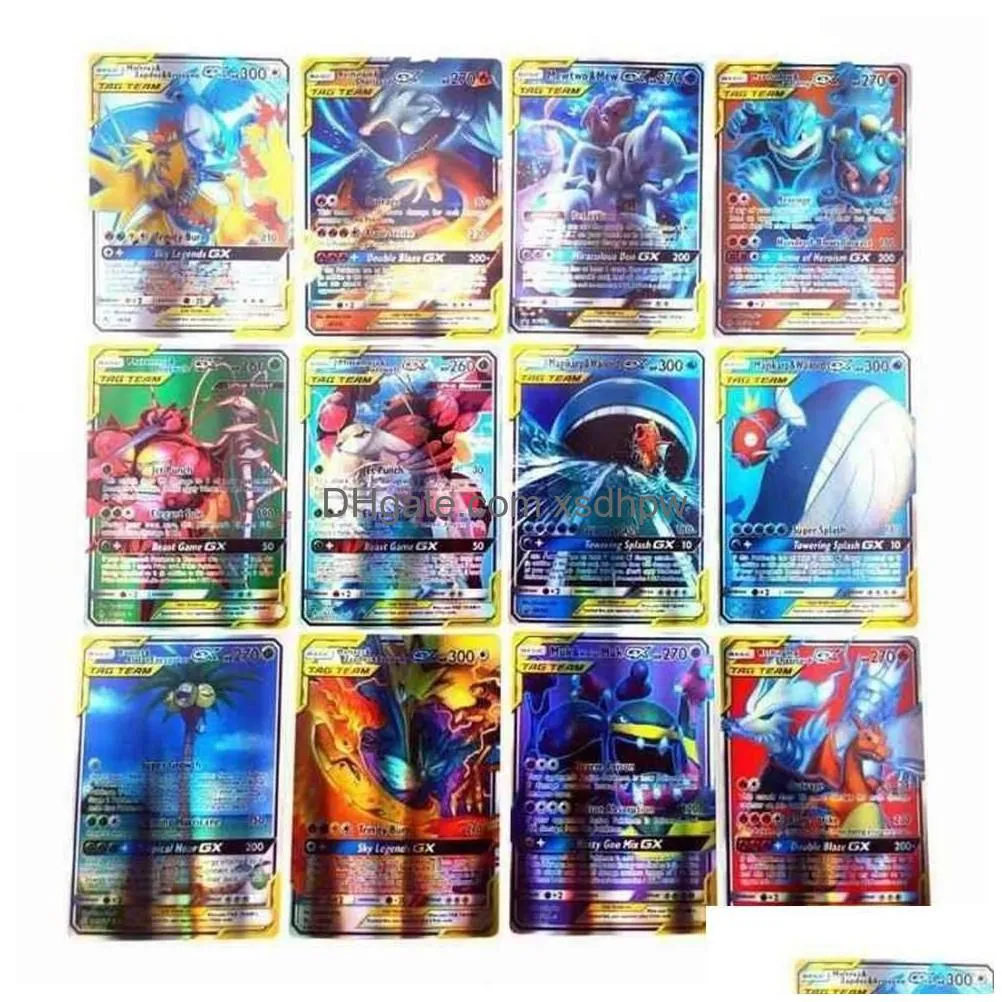 card games 100pc 1 pack flash pokmon collection board game random gifts for children y1212270j drop delivery toys puz dhtz7