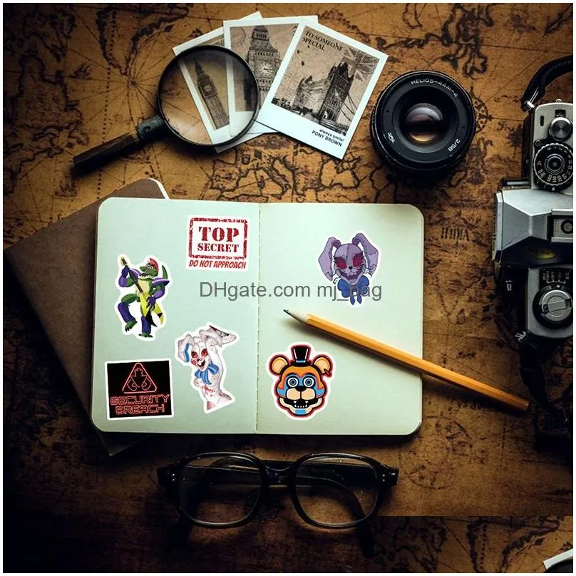 Other Decorative Stickers 50Pcs Fnaf Security Breach Cartoon Horror Game Iti Stickers For Skateboards Laptop Lage Diy Kids Phone Gift Dhuez