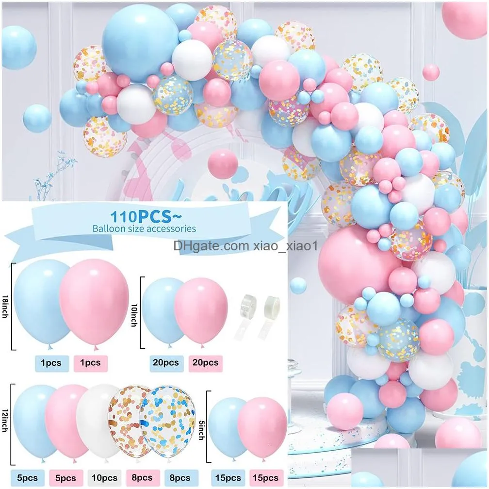 other event party supplies pastel pink blue balloons arch garland kit boys girls gender reveal baby shower ballon decorations birthday party decor globos