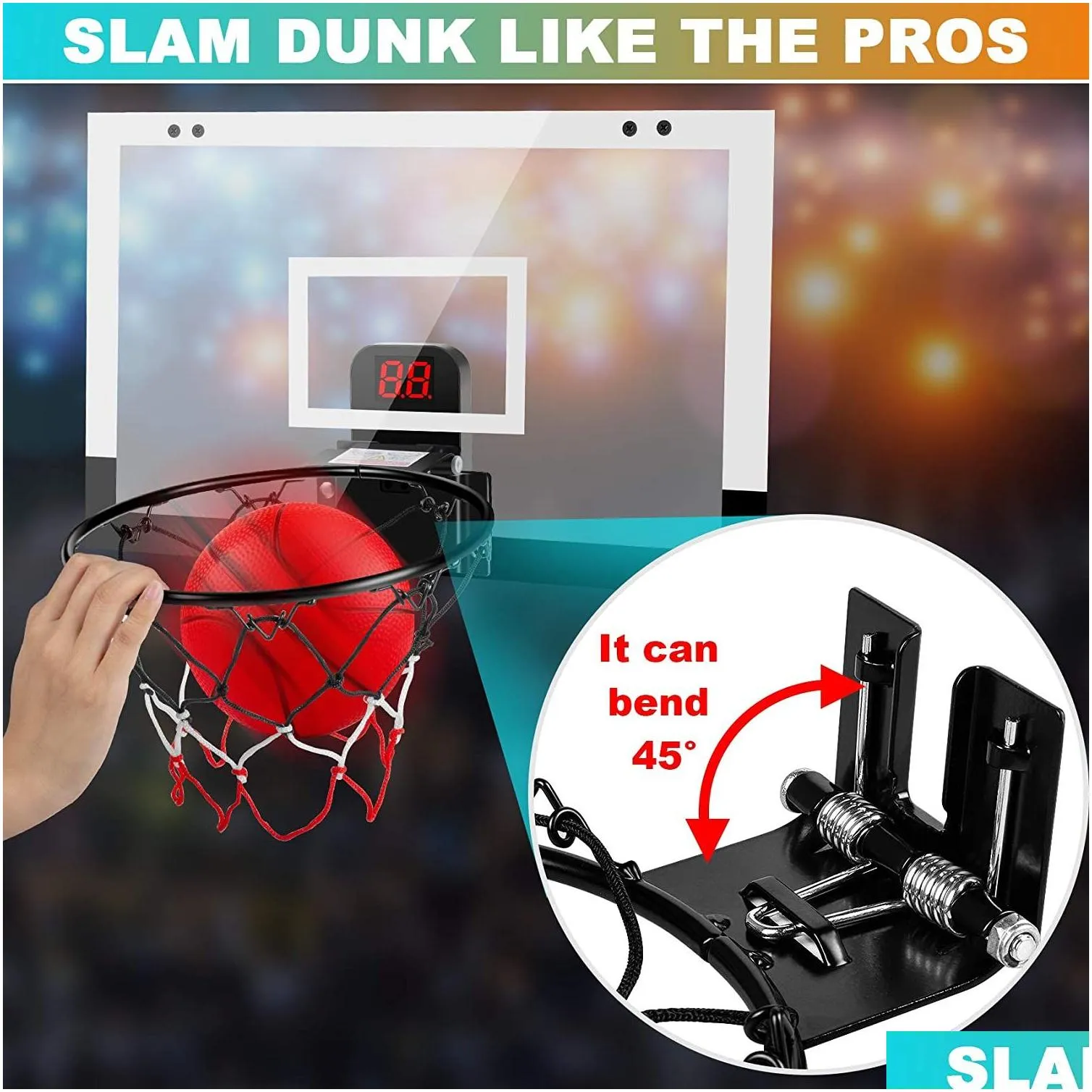 Sports Toys Sports Toys Indoor Basketball Hoop For Kids And Adts Door Room Mini Game With Electronic Scoreboard Complete Accessories D Dhdyb