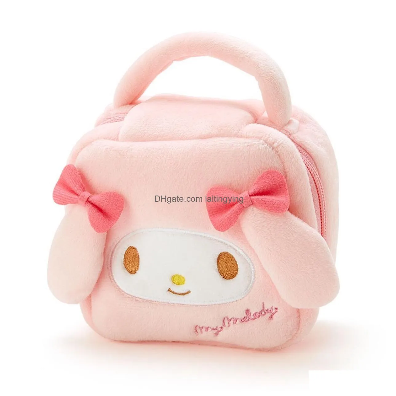 cute anime kurumi plush handle cosmetic bag tote storage bag miscellaneous organizer bag kurumi little white dog melody ups