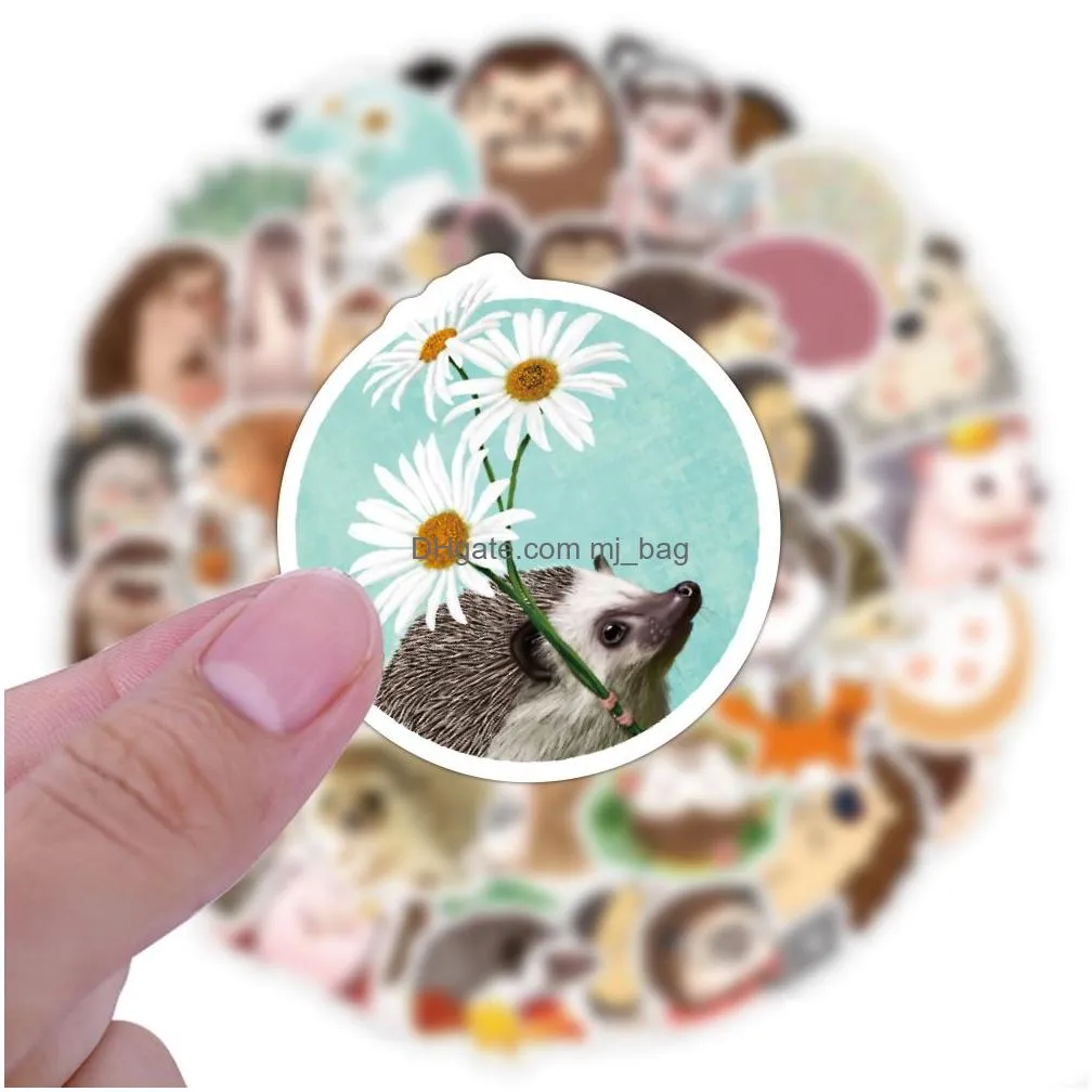 Other Decorative Stickers 60Pcs Cute Hedgehog Stickers Iti For Diy Lage Laptop Motorcycle Sticker Drop Delivery Home Garden Home Decor Dhh5M