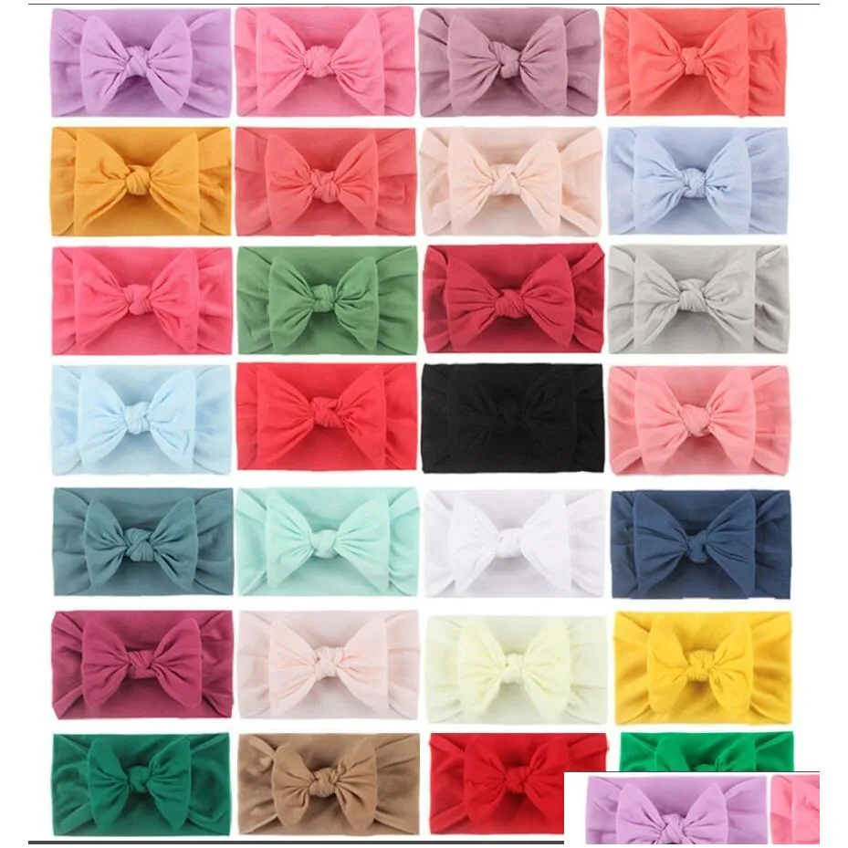 Hair Accessories Baby Hairband Soft Comfortable Nylon Bow Headbands Childrens Accessories Cute Princess Headband Drop Delivery Baby, K Dh1Cy