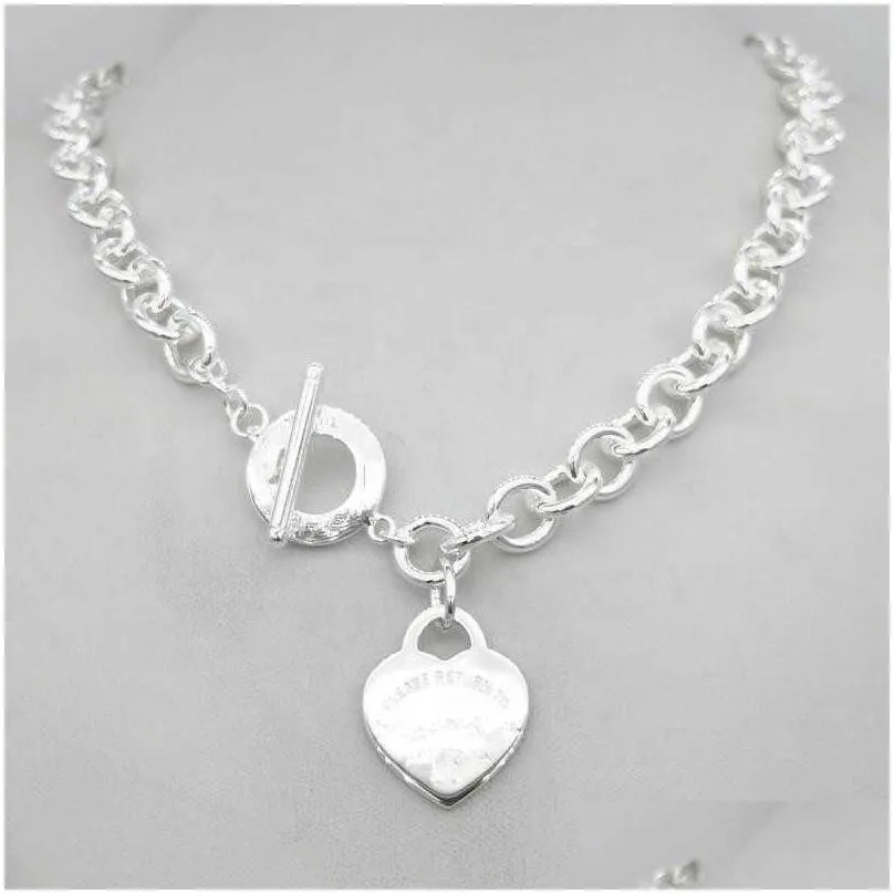 Pendant Necklaces Design Man Women Fashion Necklace Pendant Chain S925 Sterling Sier Key Return To Heart Love Brand Charm With Box Dro Dhikc