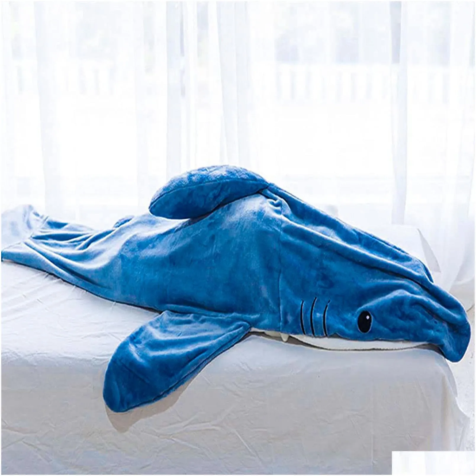 shark blanket hoodies for adults children sleeping bag super soft cozy flannel fleece hoodie wearable onesie shark blankets cute s m l xl