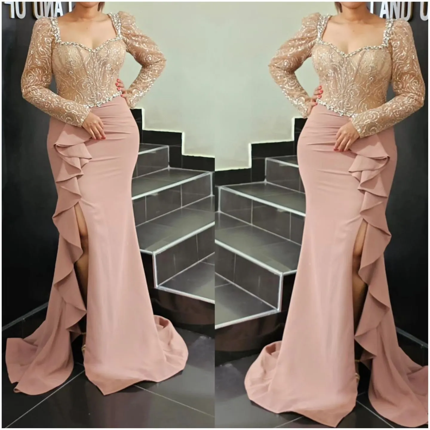 2024 Aso Ebi Arabic Blush Pink Mermaid Mother Of The Bride Dresses Lace Beaded Evening Prom Formal Party Birthday Celebrity Mother Of Groom Gowns Dress ZJ048