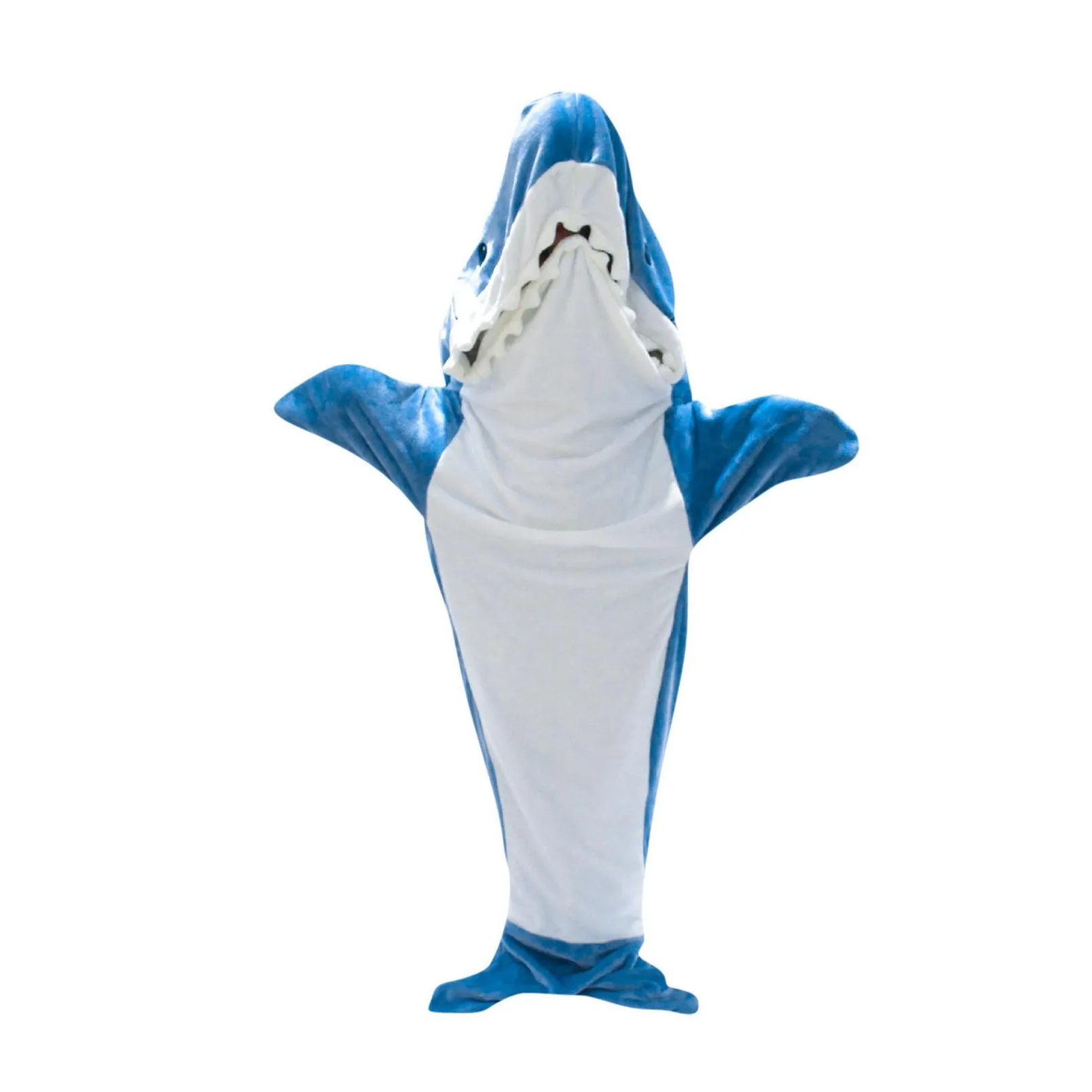 Blankets Blankets Soft Warm Shark Blanket For Adts With Hooded Design And Loose Jumpsuit 230809 Drop Delivery Home Garden Home Textile Dh6Sg