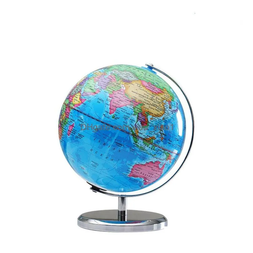decorative objects figurines world globe english version world map globe with led light geography educational supplies 230616
