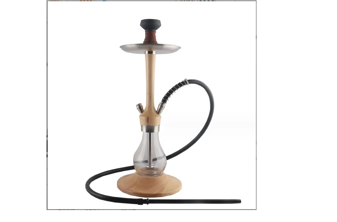 arabic shisha wood hookah glass bottle wooden bottom plate shisha hookah