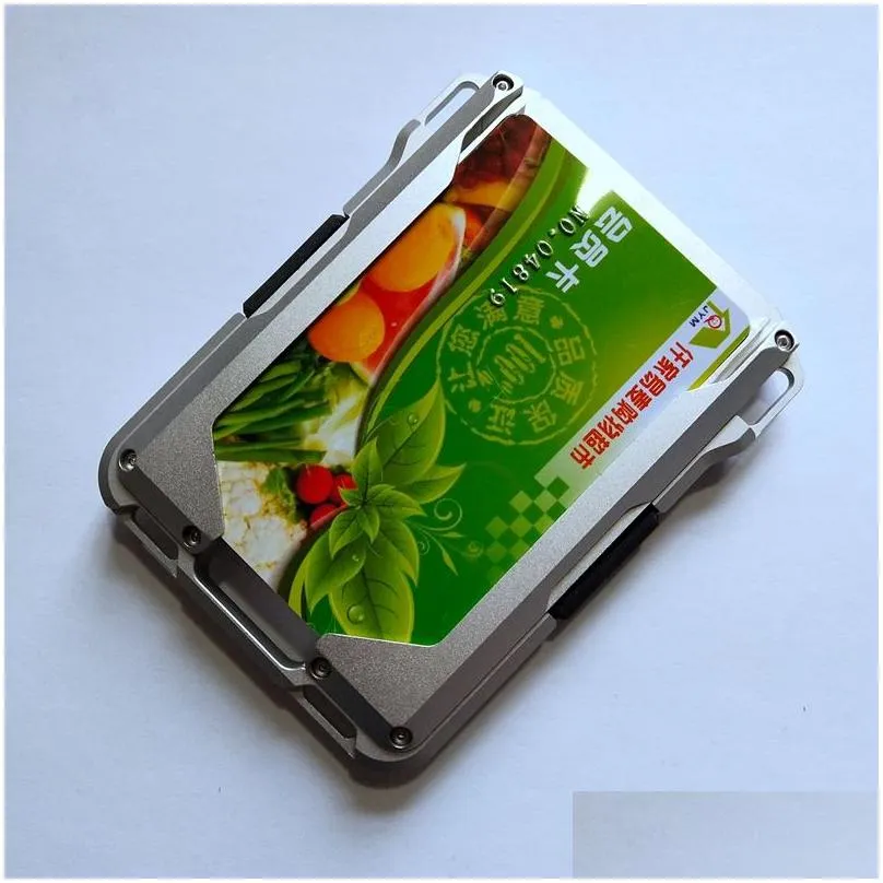 holders vintage rfid double aluminium box metal card wallets for men women id bank card case antitheft magic wallet156e