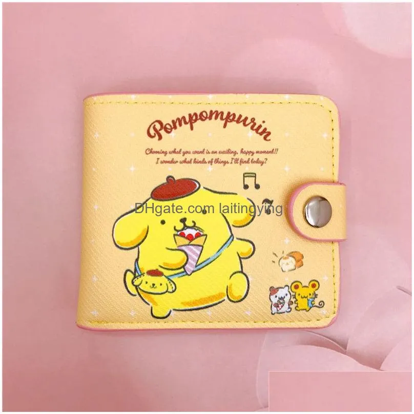  pu kurumi money pouch coin wallet card wallet leather clip with button casual short 2 fold kt pc dog kurumi ups