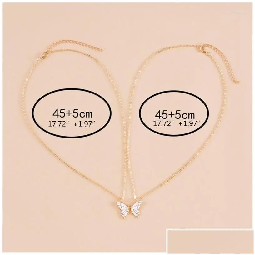 Pendant Necklaces 2pcs Friend Sisters Suitable for 2 Girls Matching Butterfly Pendants Long Distance Friendship Jewelry T8de Drop Del