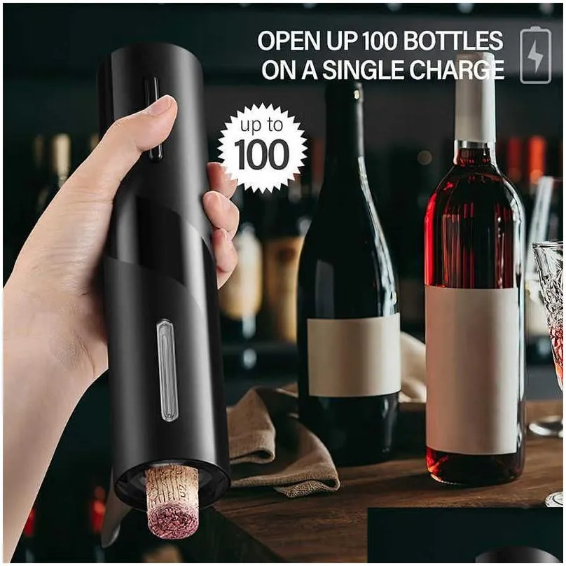 Openers New Wine Opener Four Piece Cylinder Box Packaging Kitchen Supplies Mtifunctional Gift Set Plastic Electric Drop Delivery Home Dh2Ji