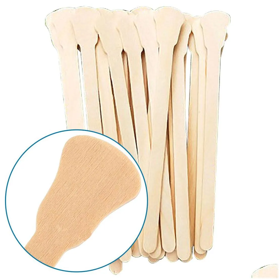 Nail Treatments 50Pcs Wooden Nail Polish Stir Stick Tools Wax Bar Spata Depilation Disposable Sticks Body Skin 6181324 Drop Delivery H Dhvr6